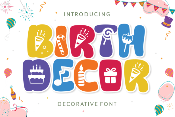 Birth Decor: A Festive Display Typeface for Editorial Design